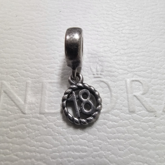 Pandora Sterling Silver 18th Birthday Dangle Charm - Picture 2 of 5